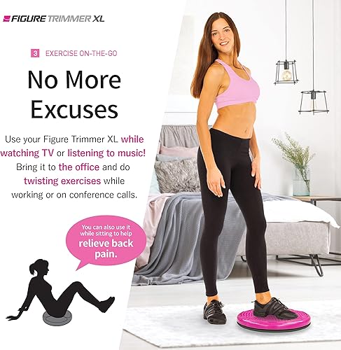 Miniatura 4 de Figure Trimmer Tablero giratorio abdominal XL para ejercicio, disco giratorio de cintura grande de 14 pulgadas para adelgazar y fortalecer equipos