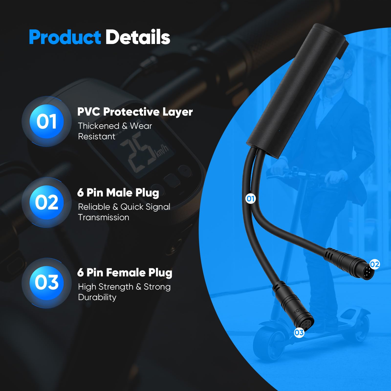 Chip Ottimizzazione, Cavo Sblocco Chip Ottimizzazione Monopattino Elettrico per Segway Ninebot ZT3 PRO D Travd 40 Km/H Cavo Sblocco velocità Senza Carico Personalizzato
