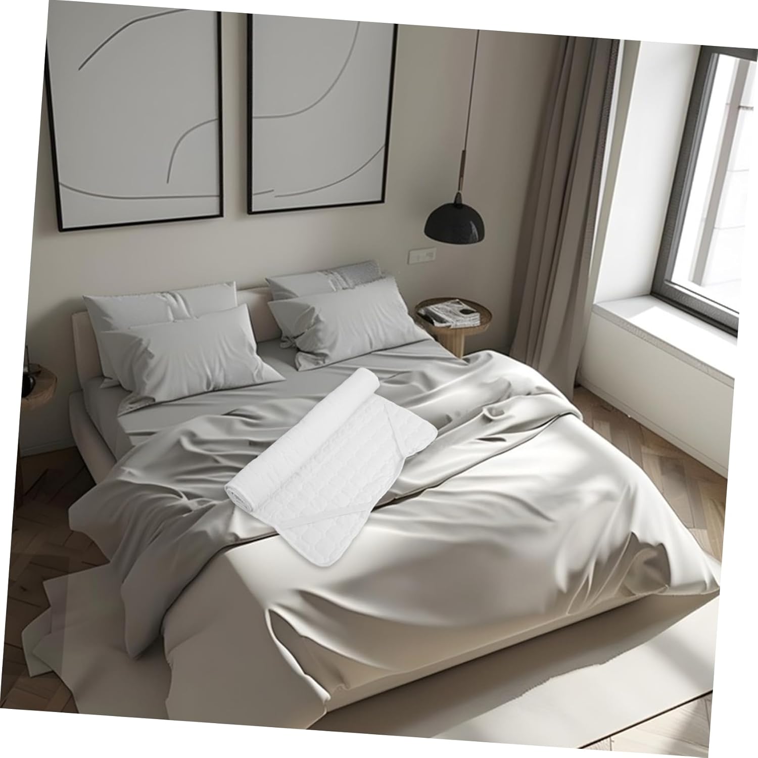 Mikinona Soiling Mattress Protector Breathable and Sweat-Absorbing Cover Elastic Corners for Use Machine Washable Soft and Comfortable