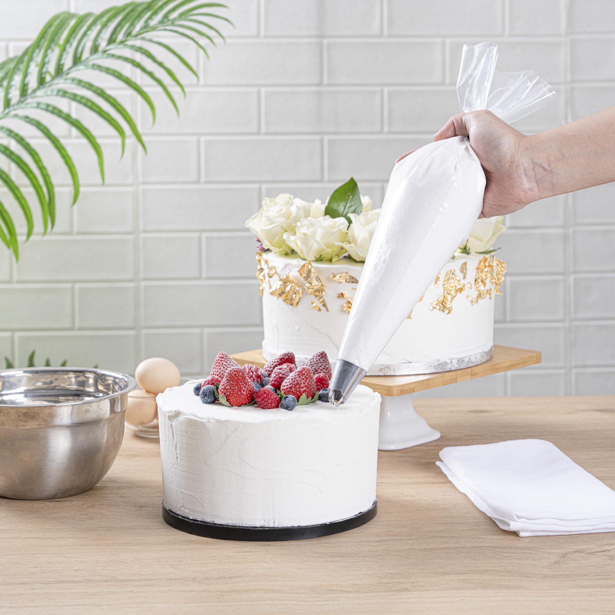Restaurantware Pastry Tek - Chupete redondo de espuma para tartas de 8 x 4 pulgadas, 54 unidades, reutilizable, ligero, duradero, herramienta de espuma reutilizable de polietileno resistente a la
