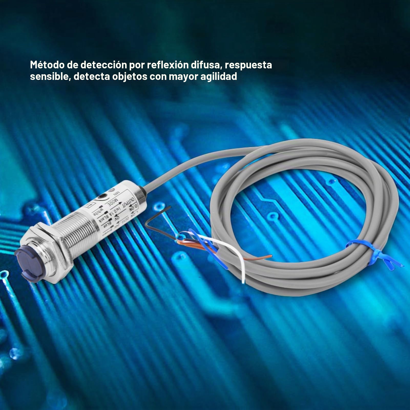 Interruptor de fotocélula DC, componente electrónico, sensor de fibra óptica, 12-24 V, 10-30 mm, 4 conductores, interruptor de sensor NPN BERM NO CDD-40N