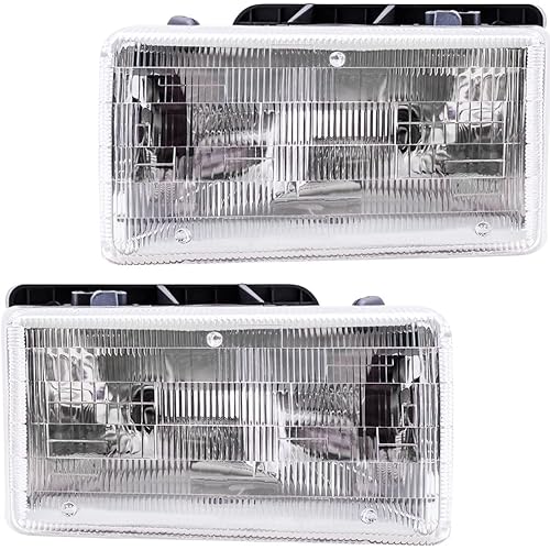 EPIC LIGHTING OE Style Replacement Headlights Assembly Compatible with Dodge 1991-1996 Dakota [ CH2502105 CH2503105 55054715 55054714 ] Left Driver & Right Passenger Sides Pair