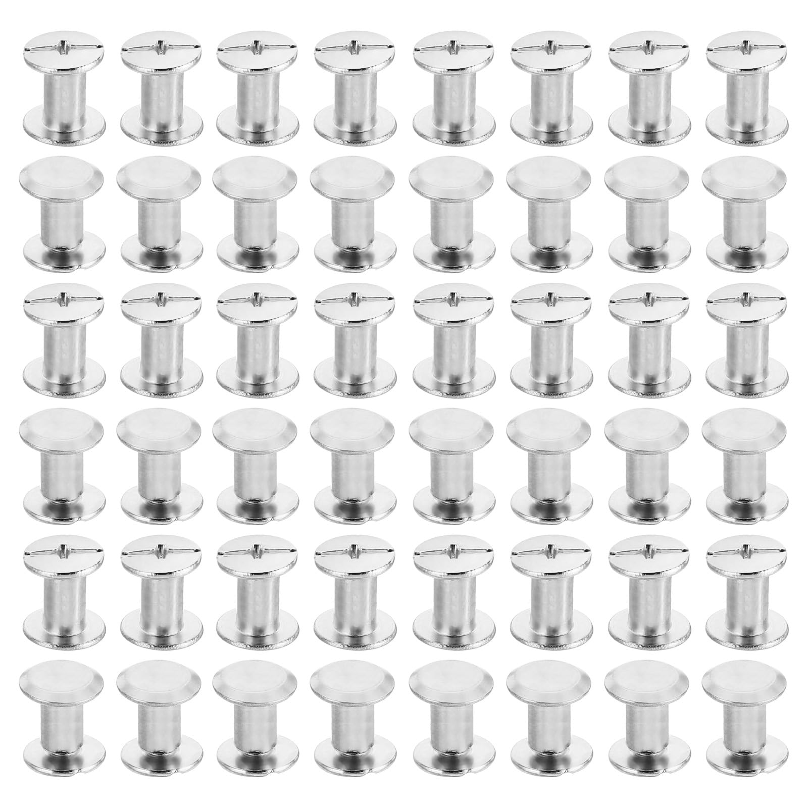 PATIKIL M5x8mm Chicago Screws, 50 Sets Chicago Screws Phillips Binding Post Screw Bolts Leather Rivets Brass Fasteners Connectors Steel for Leather