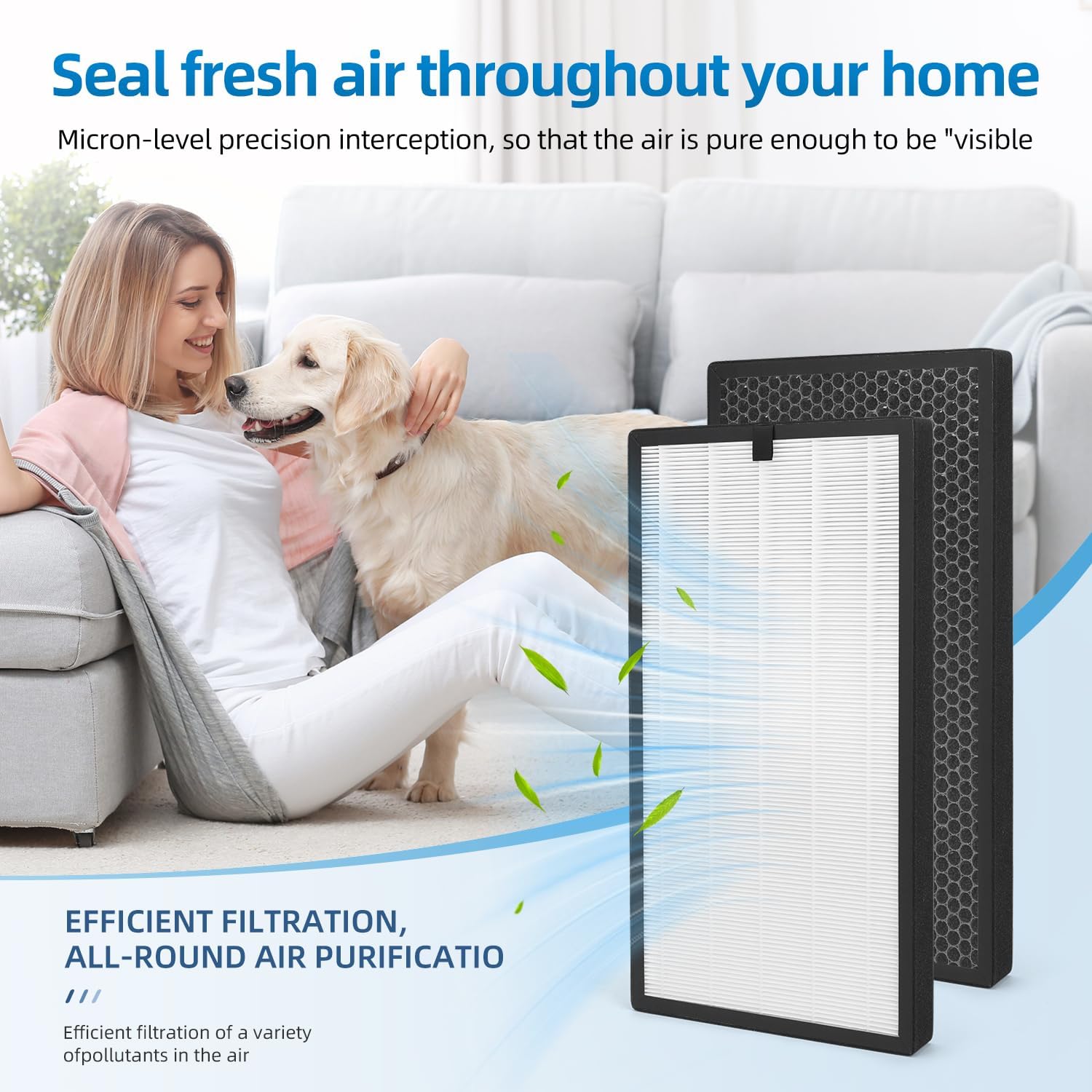 KJ800 Replacement Filters Compatible with COLZER KJ800 Air Purifiers, 2-In-1 Activated Carbon Filters,2 Pack - Image 3