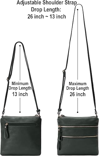 Miniatura 3 de Solene Bolsa cruzada con bolsillo con cremallera múltiple con correa, bolsa de viaje ligera, bolso de mensajero diario para teléfono celular