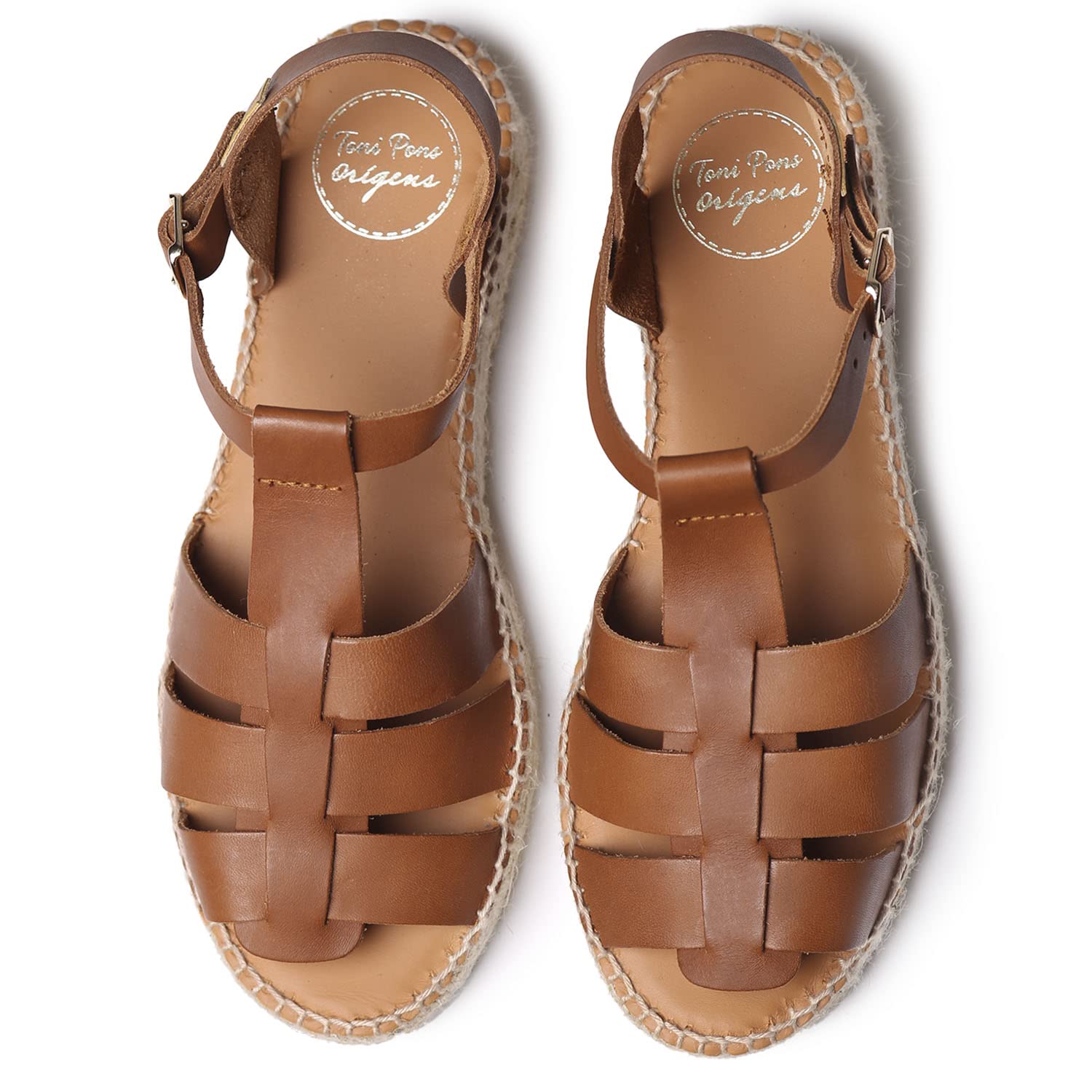 TONI PONS Emma - Espadrilles Femme Style Crabe en Cuir.