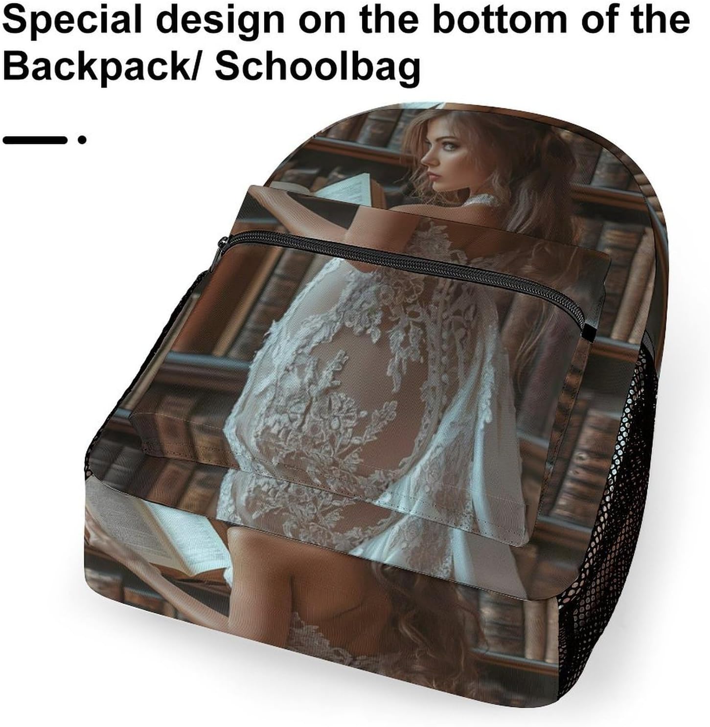 Woman Portrait Oil Painting Laptop Backpack Lightweight Travel Daypack Shoulder Bag for Men Women