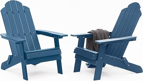 MXIMU Silla plegable Adirondack de plástico resistente a la intemperie, sillas Adorondic de plástico para exteriores para asientos de área de
