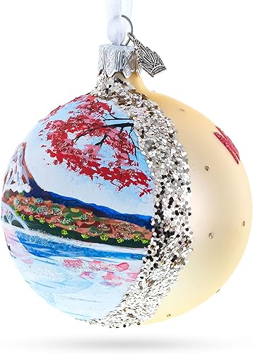 Miniatura 2 de Monte Fuji, adorno navideño de bola de cristal de Japón, 3,25 pulgadas