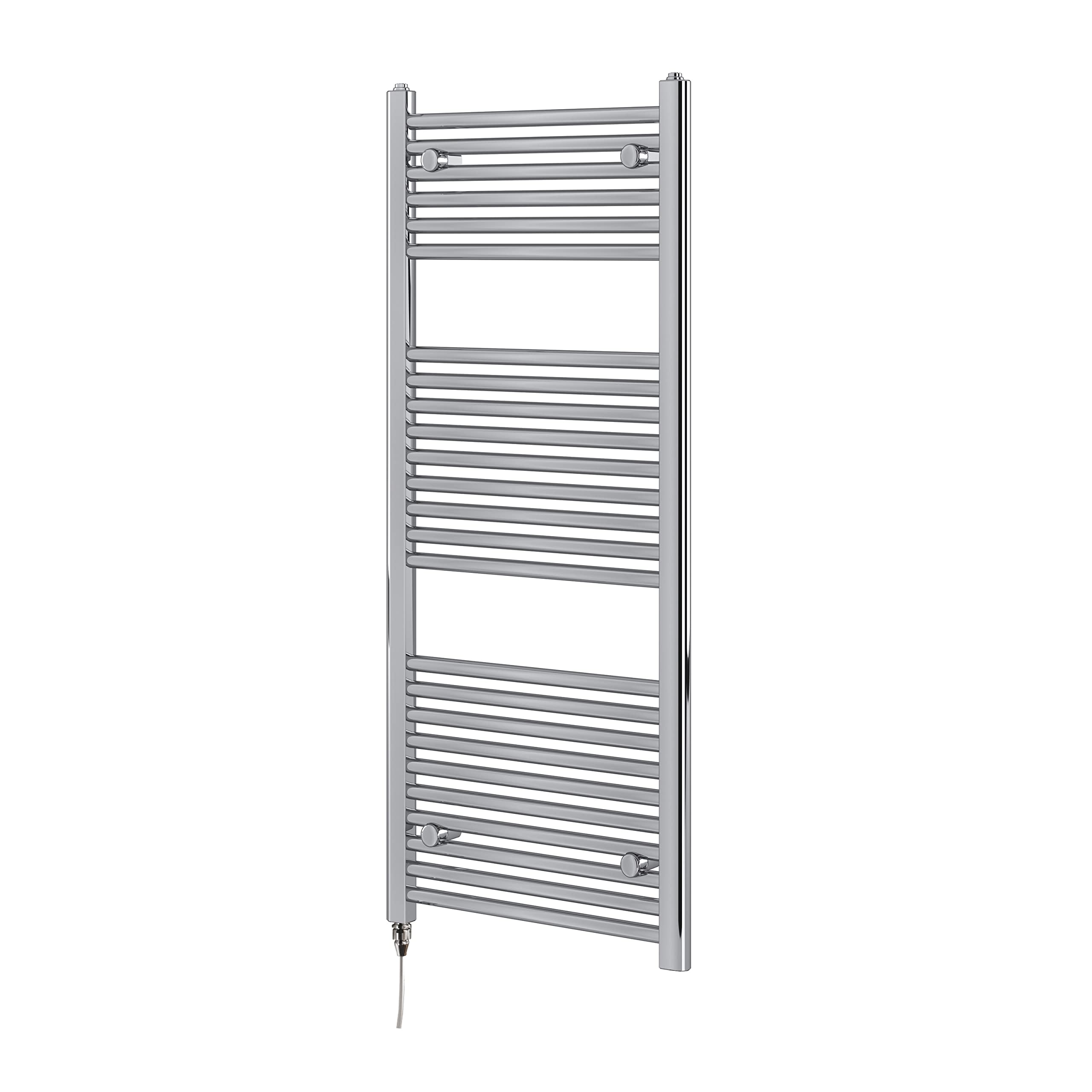 Newark Chrome Electric Heated Towel Rail Wall Mounted Slim Ladder Design Bathroom Radiator - 1200mm x 500mm — image 1