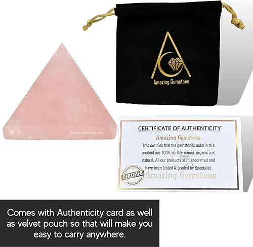 Miniatura 319 de Amazing Gemstone White Agate Snow Quartz Pyramid Crystal Healing Stones - 1" Great Pyramid Figurine of Natural Stone Pyramid for Meditation, Reiki