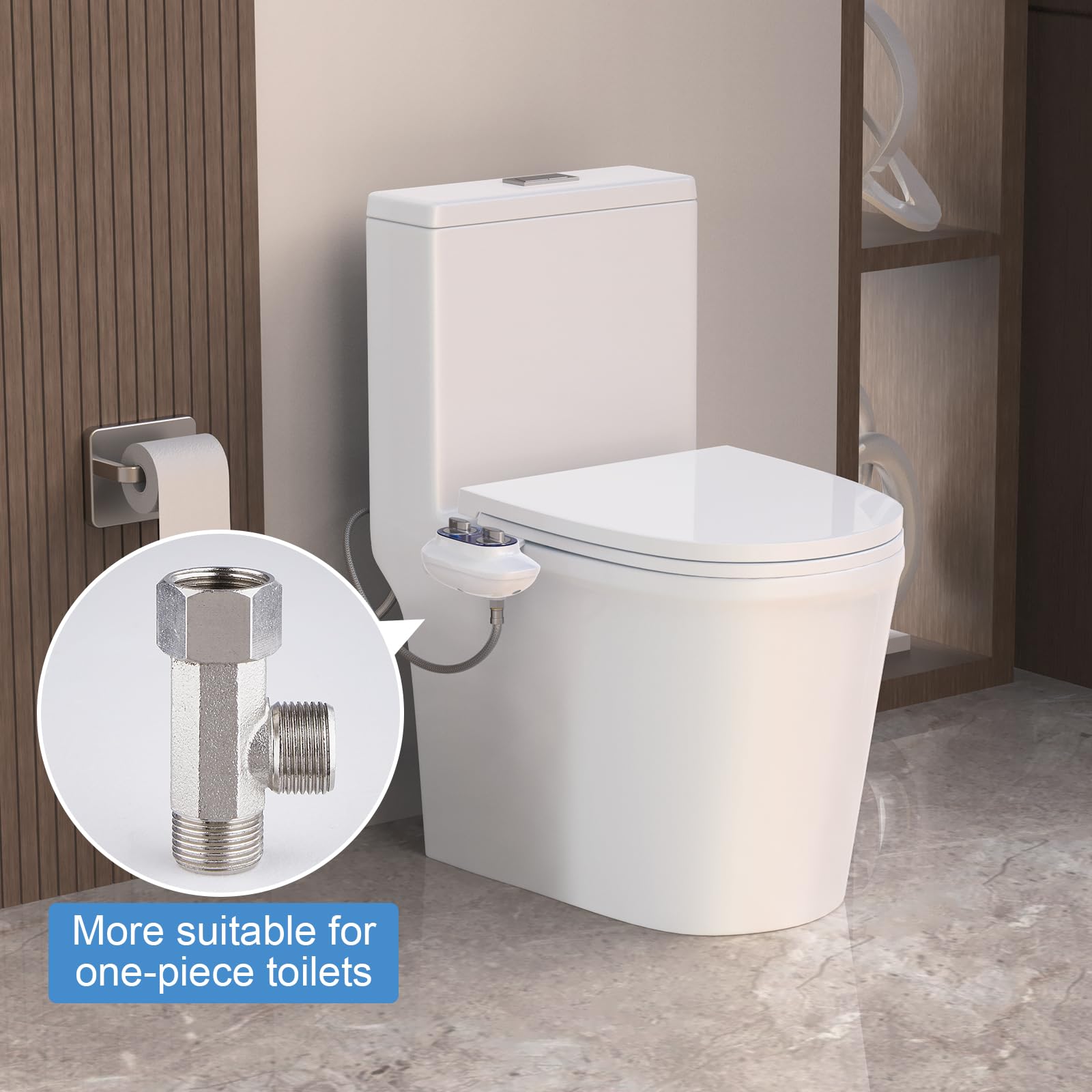 Veken Bidet Attachment (New TShaped), Fresh Cold Water