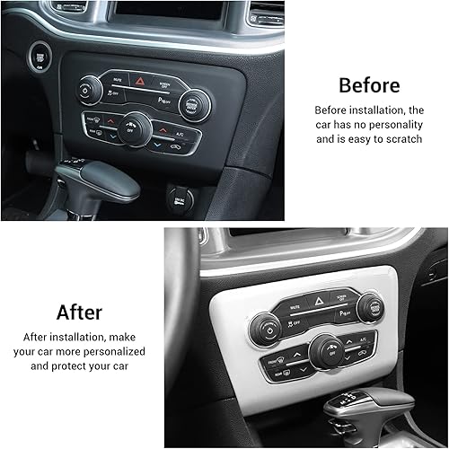 Vista 45 de Voodonala Para cargador de radio AC CD interruptor panel de ajuste para Dodge Charger 2015-2019, ABS rosa 1 unidad Rosa/Rebel Fun.