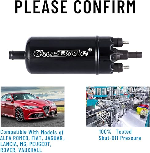 Miniatura 6 de CarBole Bomba de combustible externa en línea 116 PSI Alta presión Unversal 12V Bomba eléctrica de inyección de reemplazo para 0580464070 con