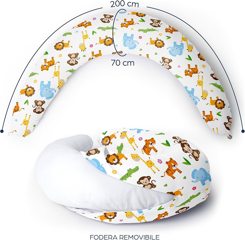 Cuscino Allattamento Babysanity Kikka XXL Per Gravidanza E Neonati - Con Federa In Cotone, Made In Italy - Foto 6