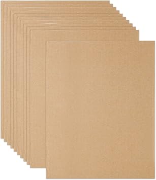 50 Sheet 8.5" x 11" Corrugated Cardboard Sheets 1/8" Thick Flat Cardboard Filler Insert Sheet Kraft Brown Paper Card Board Sheets Pads for Packing, Mailing, Crafts
