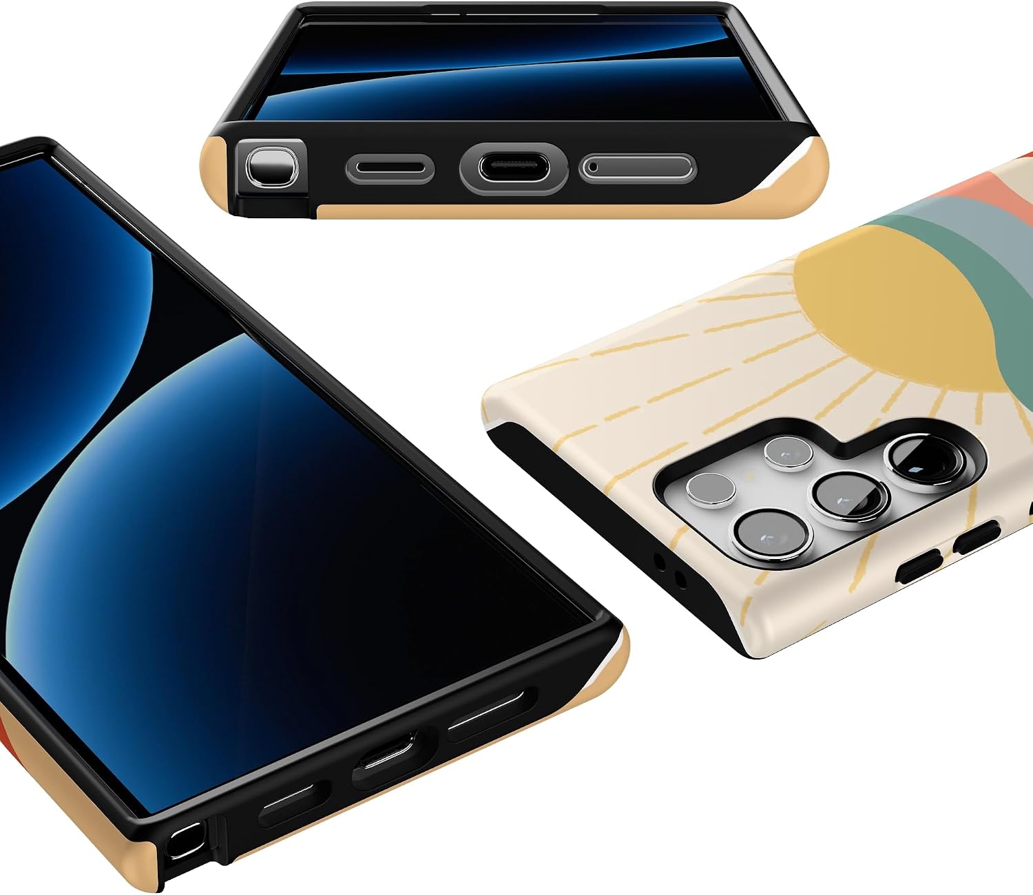 Casely Galaxy S24 Ultra Case | Here Comes The Sun | Colorblock Sunset | Essential Slim Dual-Layer Protective Design