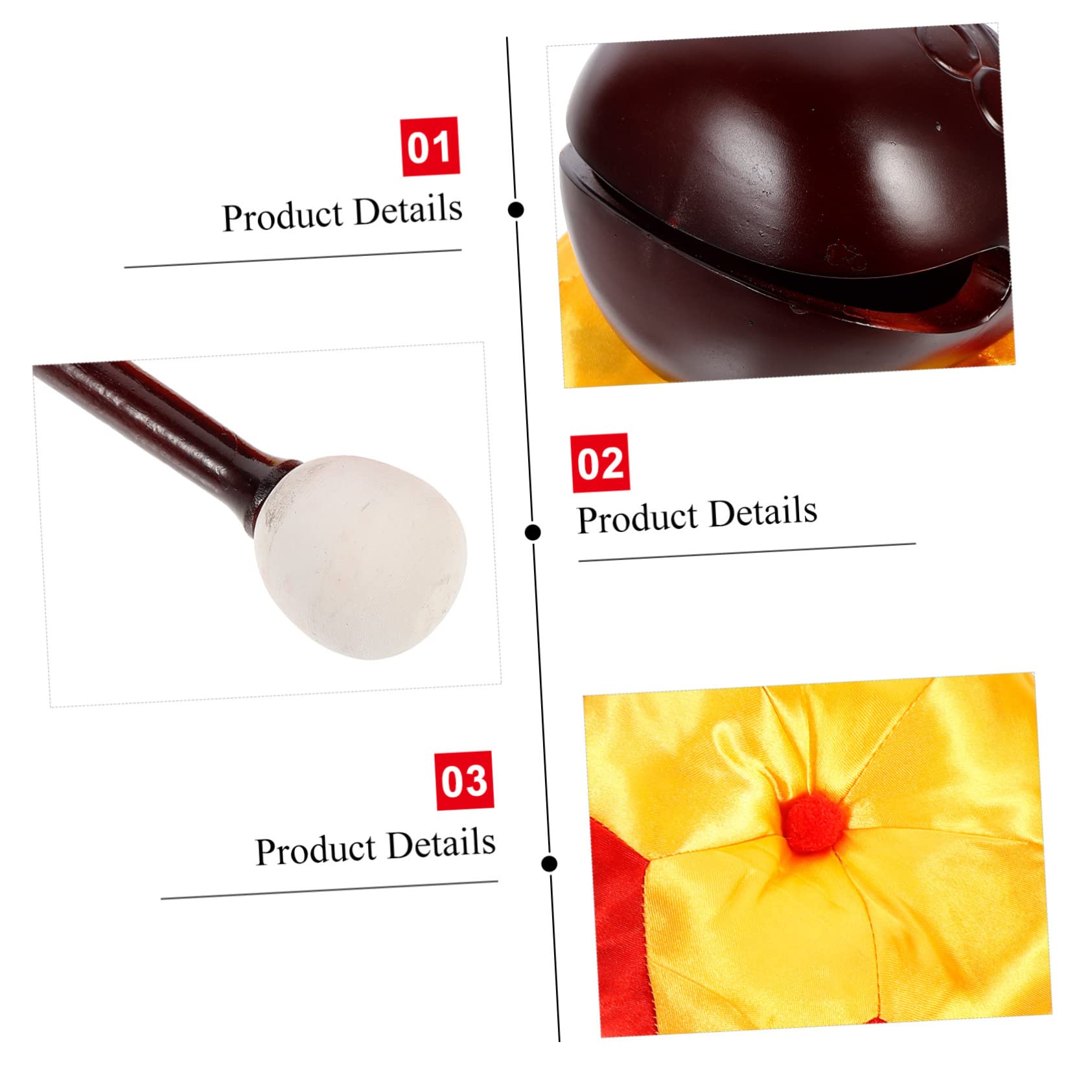 Levemolo Buddhist Decor Set Wooden Fish Meditation Block Zen Tone Chanting Temple Supply