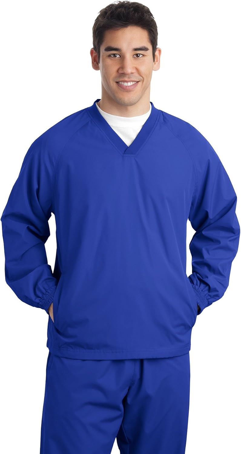 SPORT-TEK Unisex V-Neck Raglan Wind Shirt