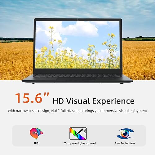 Miniatura 4 de Computadora portátil de 15.6 pulgadas, Celeron N3450 de cuatro núcleos, 4 GB de RAM y SSD de 192 GB, computadoras portátiles Win11 con FHD IPS,