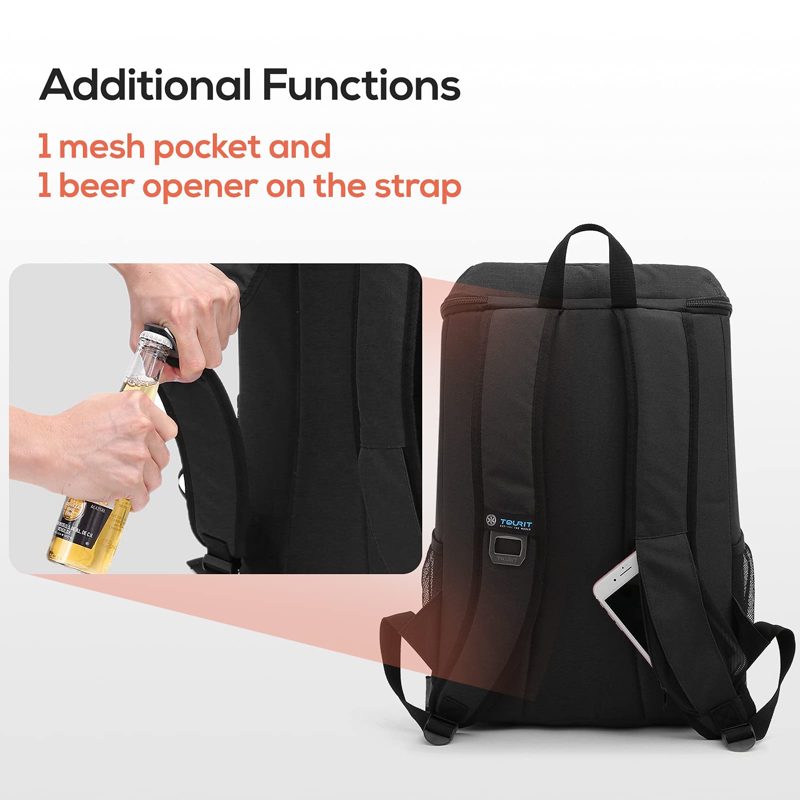 TOURIT Zaino Termico Frigo 28 L Borsa Termica Porta Pranzo Borsa Frigo Isoterma per Campeggio, Picnic, Barbecue, Eventi Sportivi