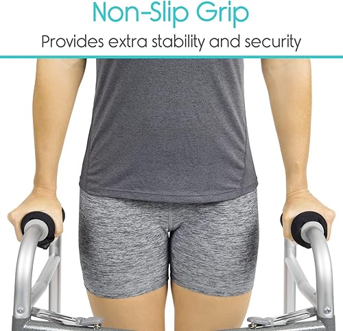 Miniatura 8 de Vive Cojines para mango de andador, fundas acolchadas para manos, acolchado suave médico para silla de ruedas plegable, mango de rodillo, agarre