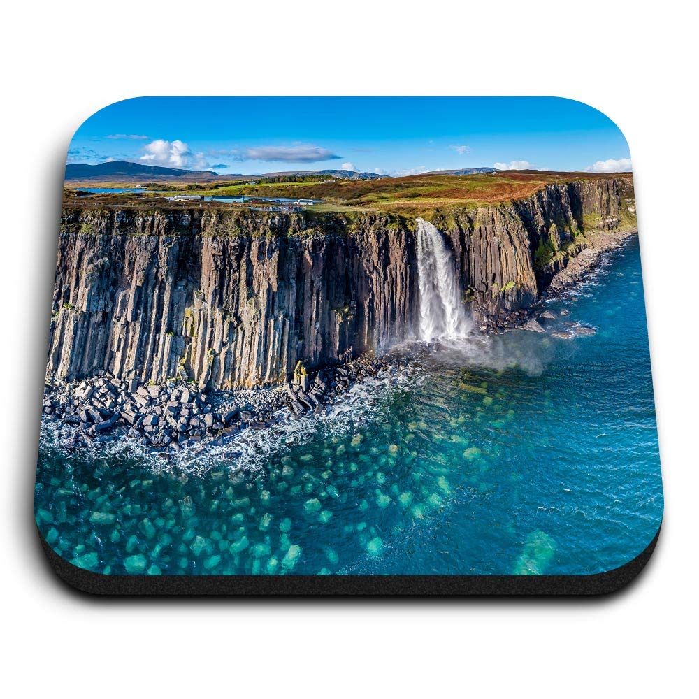Destination Vinyl Ltd Multicolor 1 X Square Mdf Fridge Magnet - Kilt Rock Waterfall Isle Of Skye Scotland 45469
