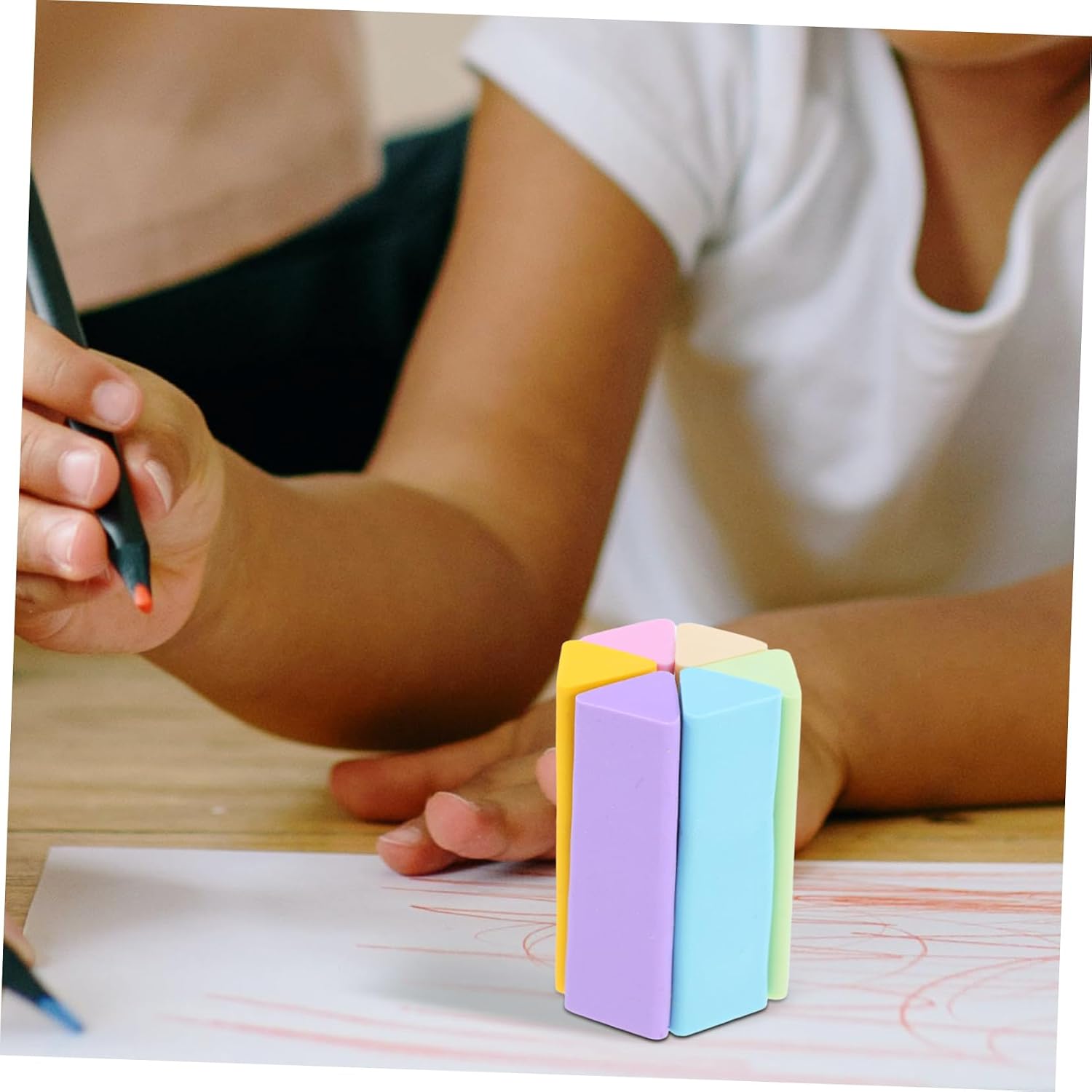 18pcs Erasers Pencil Shaped Erasers for Boys and Girls Drawing Art Multi-Function School Supplies