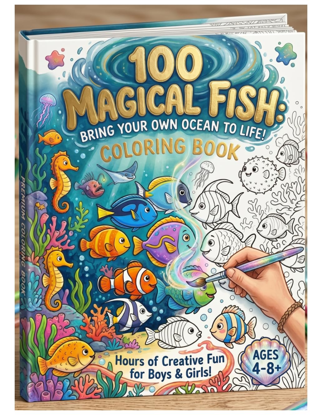 100 Magical Fish Coloring Book: Bring Your Own Ocean To Life!