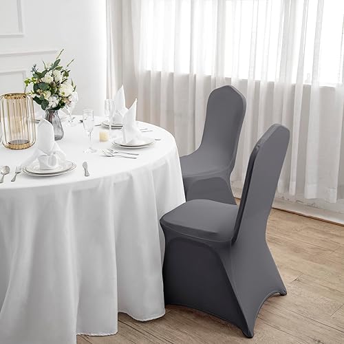 Vista 13 de Funda de elastano para silla, 12 unidades, fundas para silla, fundas para sillas de sala de estar, funda extraíble lavable y elástica para silla