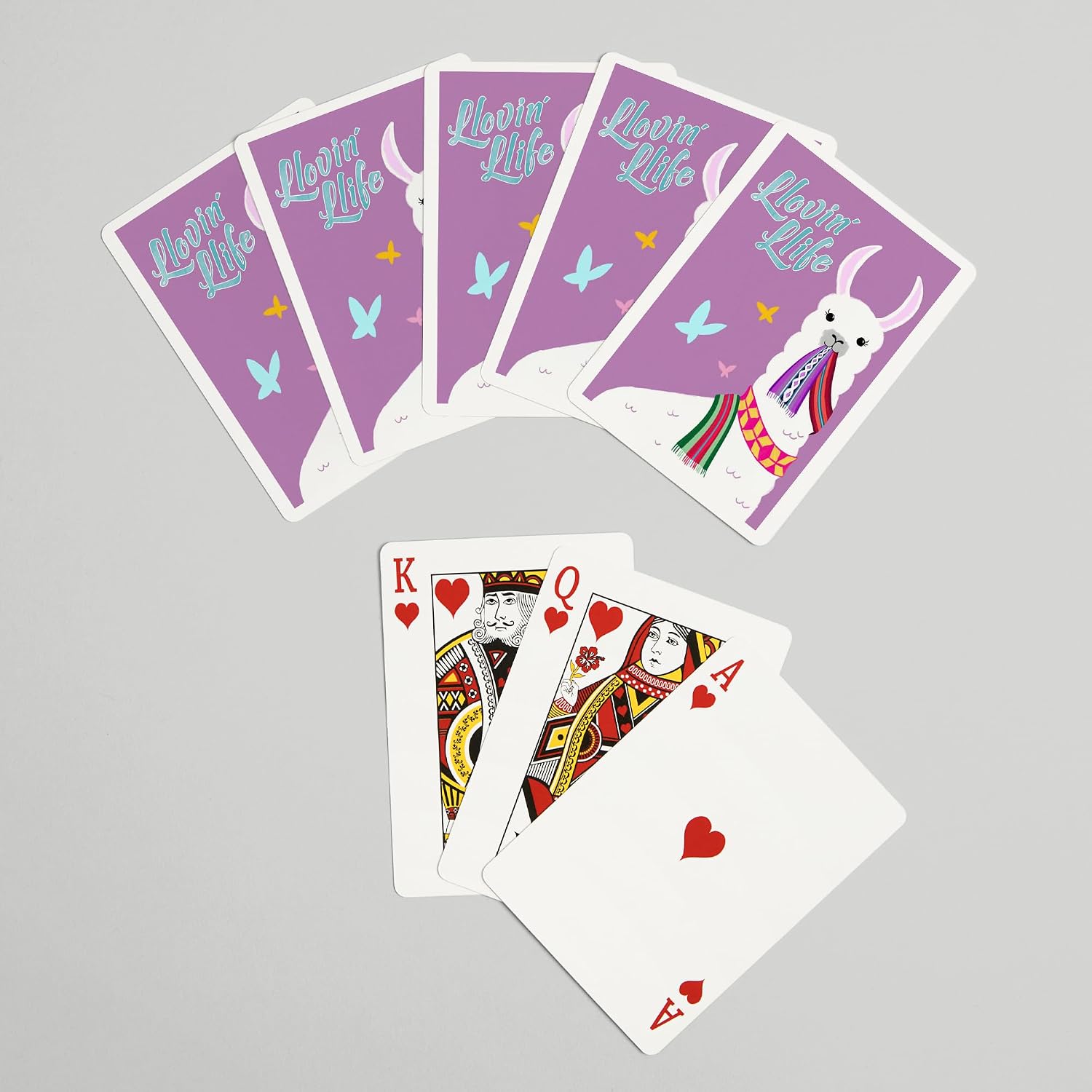 Lantern Press Llovin' Llife Llama, Purple, 52 Playing Cards for Adults, Poker Size Card Deck