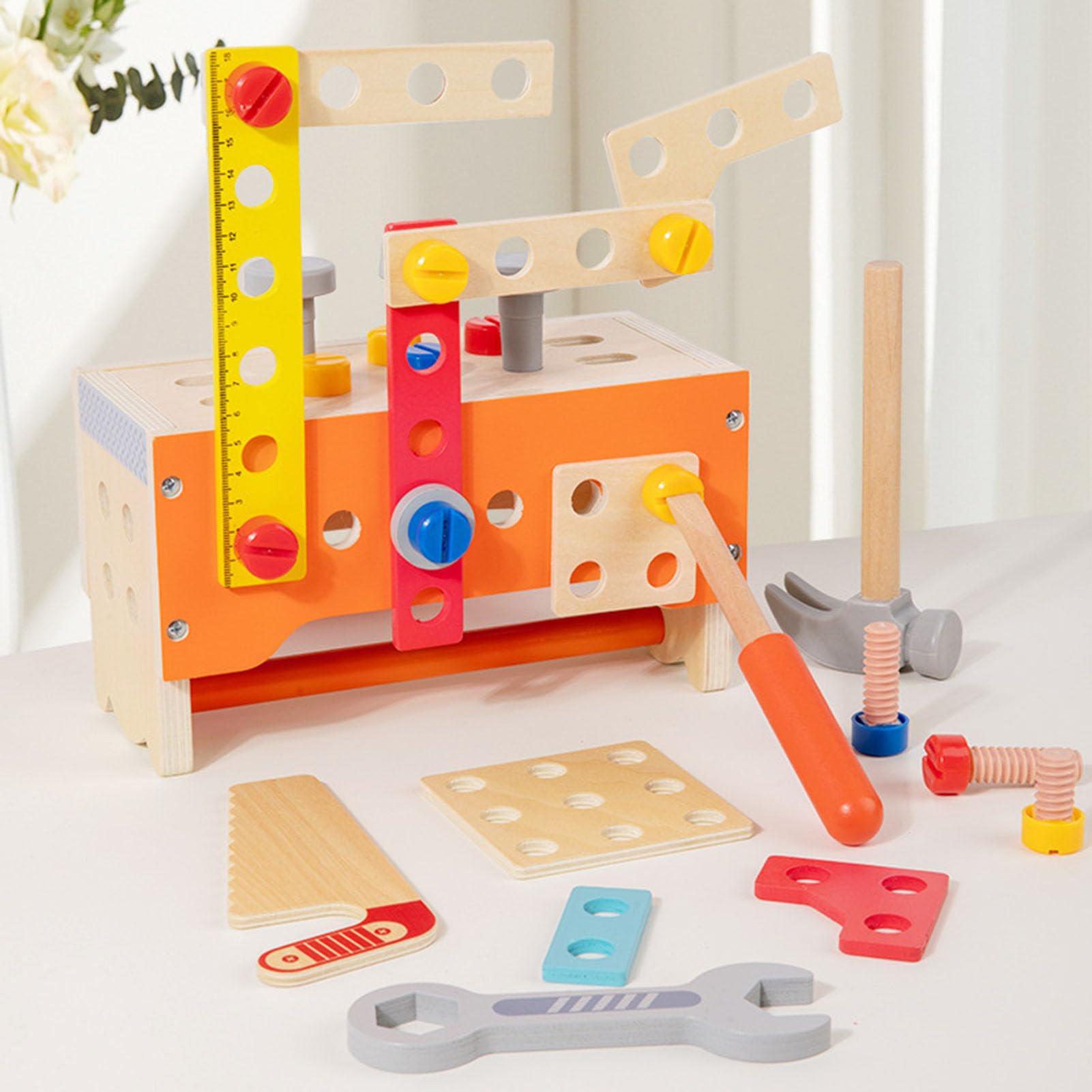 Juego de Herramientas de Camión de Madera, Aprendizaje Educativo Stem