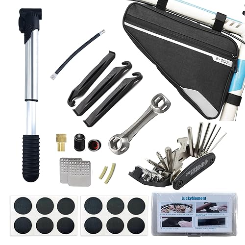 Bike Repair Kit,Mini Bicycle Pump, Bike Tire Repair Tool Kit