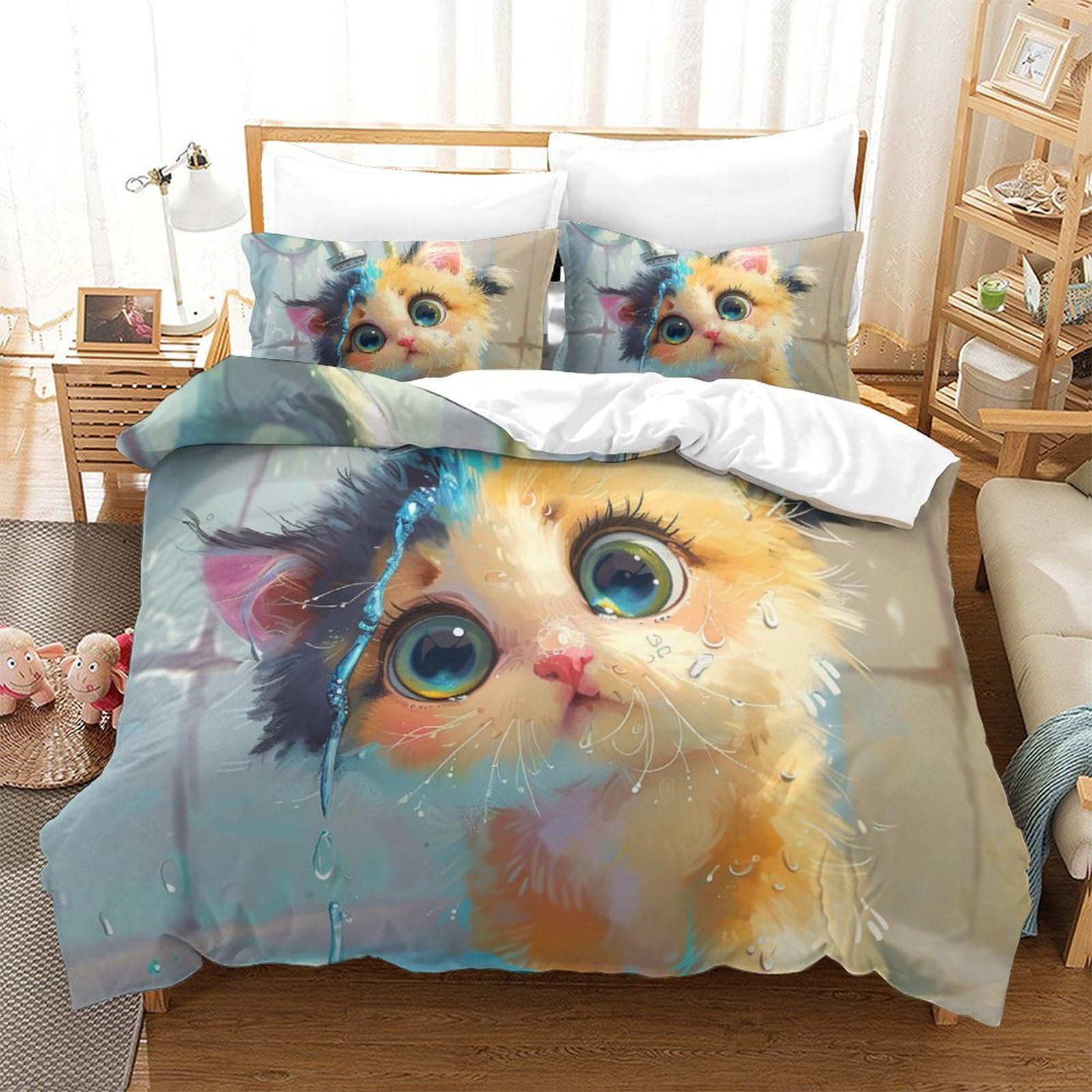 Parure de lit chat 260x220 pour des nuits douces et cocooning