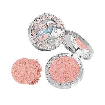 Flower Knows Swan Ballet Embossed Blush,Warm Peachy Pink Matte Powder Blush for Cheeks,Buildable & Blendable Face Makeup,Soft Long-Lasting Cute Make Up for Women & Girls,0.17 Oz05 Dreamy Season