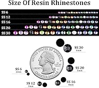 Vista 3 de 5000 diamantes de imitación de resina de 0.197 pulgadas a granel, diamantes de imitación redondos negros de gelatina con parte trasera plana, gemas