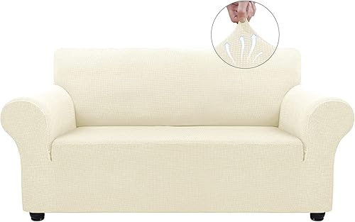 Miniatura 1 de Asnomy Fundas de sofá para 2 cojines, fundas elásticas para sofá de dos plazas, fundas protectoras de muebles para perros, gatos, tela jacquard de