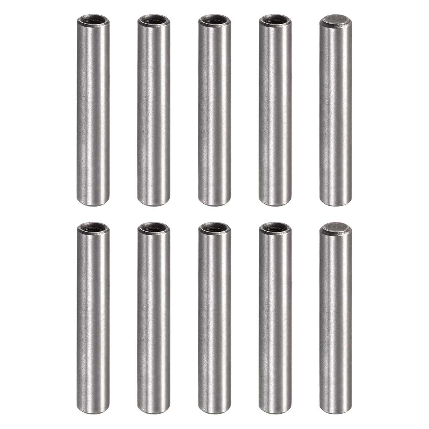 uxcell M5 Internal Thread Dowel Pin 10pcs 8x30mm Chamfering Flat Carbon Steel Cylindrical Pin Bed Bookshelf Metal Devices Industrial Pins