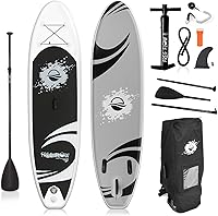 SereneLife 10'6" x 32" Inflatable Stand Up Paddle Board SUP - Stable Wide Design, Non-Slip EVA Pad, 350 lbs Capacity, Premium Kit for All Levels