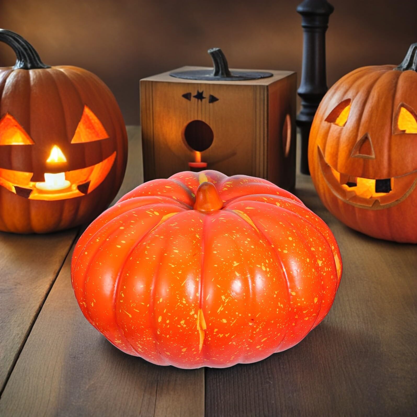 Zucche Artificiali Realistiche in Schiuma Arancione per Decorazioni Autunnali Halloween Ringraziamento e Feste Centrotavola Versatile Manutenzione per Casa Cucina e Matrimoni