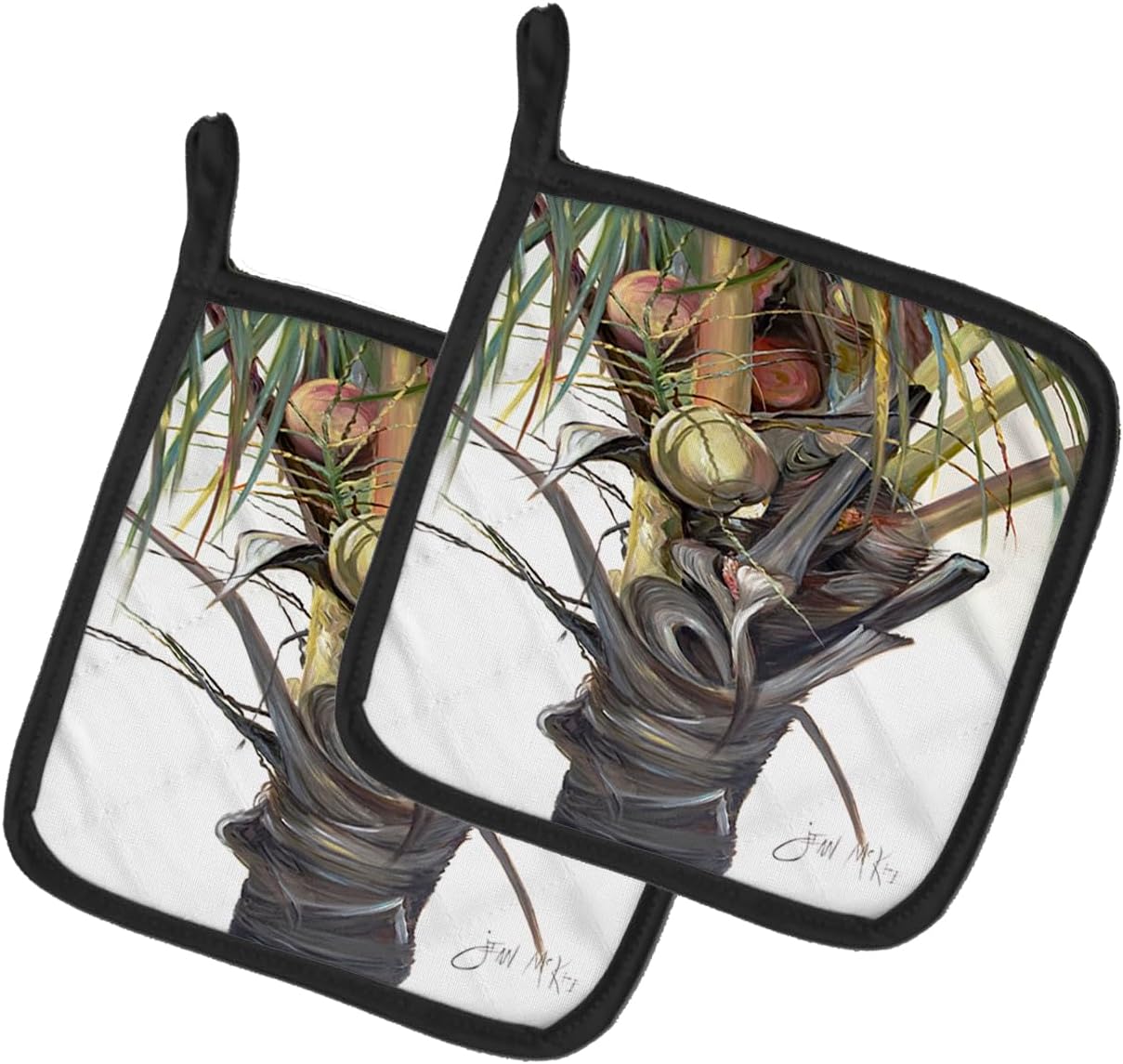 Caroline's Treasures JMK1236PTHD Knost Reggata Sailboats Pair of Pot Holders Kitchen Heat Resistant Pot Holders Sets Oven Hot Pads for Cooking Baking BBQ, 7 1/2 x 7 1/2