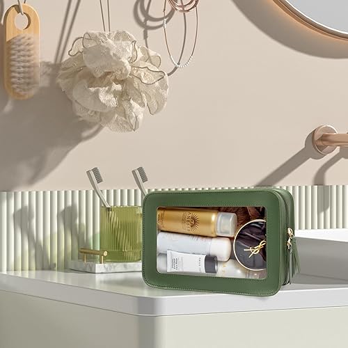 Miniatura 5 de LETGO Bolsas de maquillaje transparentes, bolsa de aseo aprobada por la TSA con cremallera, organizador de maquillaje transparente para artículos