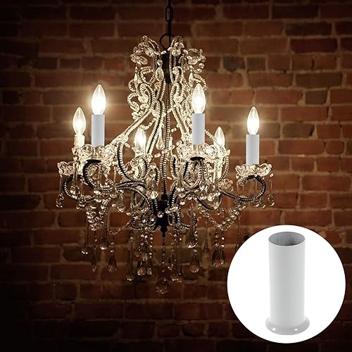 Miniatura 9 de Beaupretty Reemplazo de enchufe de lámpara, 6 piezas, fundas de base de lámpara de araña, cubiertas de vela de metal, cubiertas de bombilla de