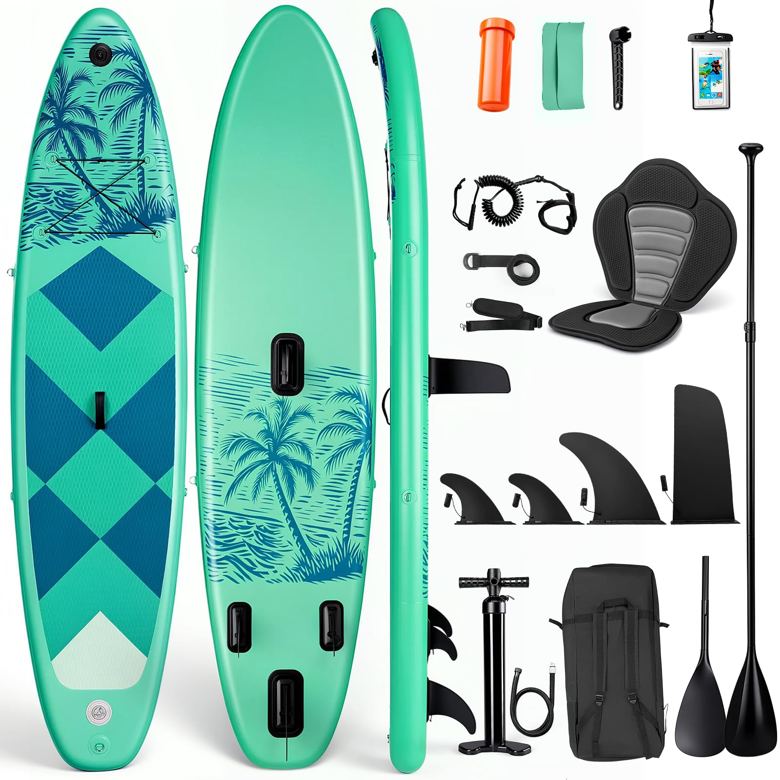 SMOOL SUP Aufblasbares Stand Up Paddle Board 335cm*80cm | Paddleboard für Erwachsene & Anfänger, rutschfeste Eva-Deck, inkl. komplettes Zubehör, Allround SUP für See Fluss Meer