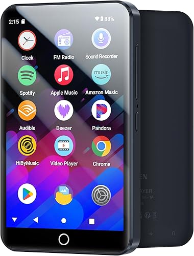 Reproductor MP3 de 96 GB con Bluetooth y WiFi, MECHEN Android 13 OS MP3 y MP4 reproductores con pantalla táctil de 4 pulgadas y altavoz,