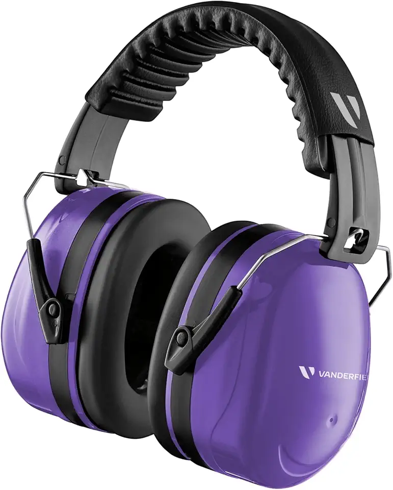 Ear Defenders Adultos – Protetor Auricular Dobrável com Cancelamento de Ruído – Perfeito para Trabalhar, Tiro, Jardinagem – Faixa de Cabeça Ajustável para Adultos, Homens e Mulheres – Roxo