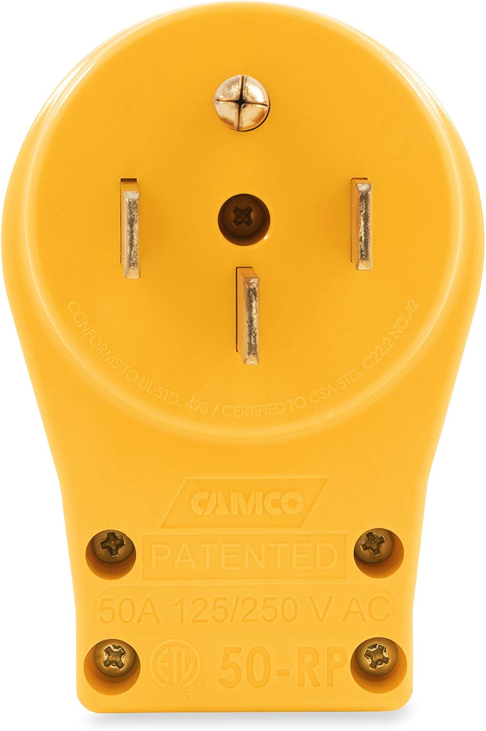 Camco PowerGrip Replacement Plug- Transform your RV Plug into a Safe and Durable PowerGrip Cord 50 AMP (55255) , Yellow : Automotive