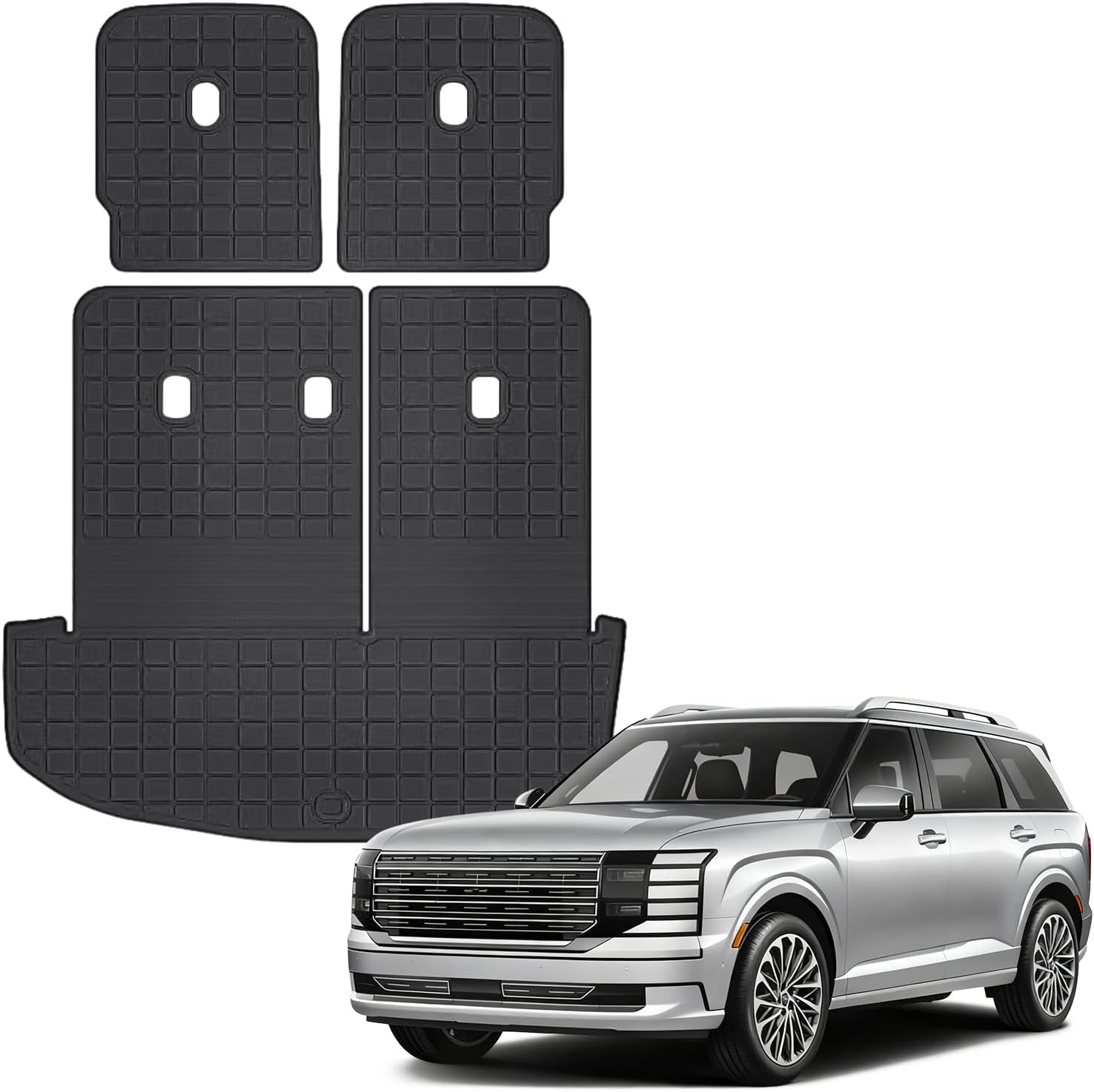 Cargo Liner Compatible with Hyundai Palisade 2026(7 Seats),All Weather Protection Duarble TPE Cargo Liner with Backrest Mats Accessories Compatible with Hyundai Palisade 2026