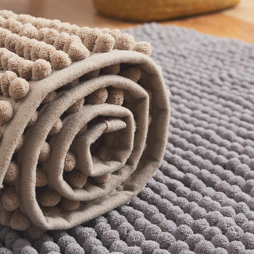 Tappeto da Bagno Peluche, ciniglia Tappeto Assorbente Accogliente Confortevole Microfibra Antiscivolo Tappeto-caffè 50x80 cm (20x31 Pollici)