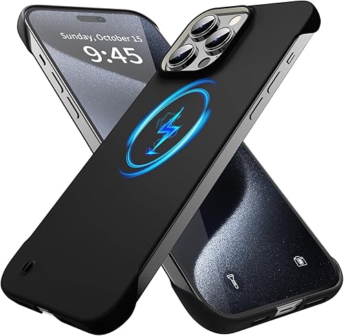 Miniatura 8 de GRECAZO Funda magnética delgada para iPhone 13 Pro Max de 6.7 pulgadas (2021), ultrafina, ligera, duradera, sin marco, mate, dura MagSafe funda con
